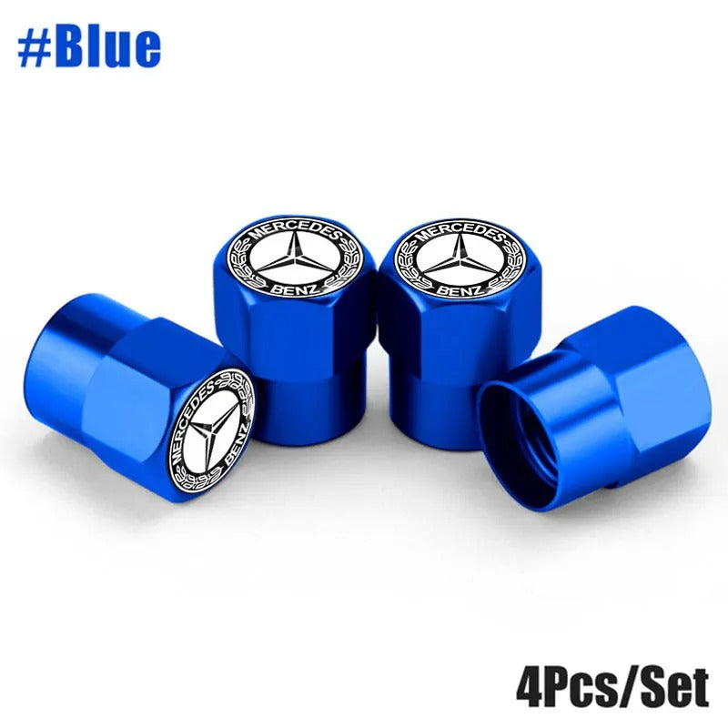 Mercedes Benz dust caps blue