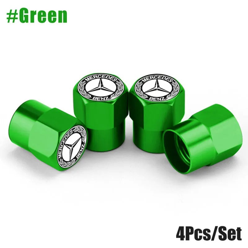 Mercedes Benz dust caps green