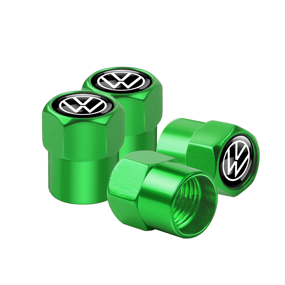 VW Green Dust Caps – Black Logo