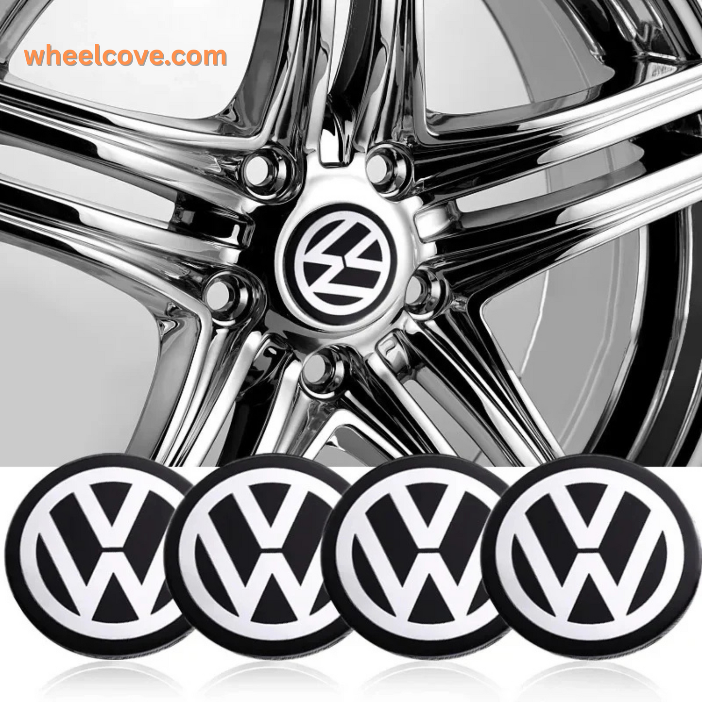 Volkswagen Wheel Caps 65mm Silver