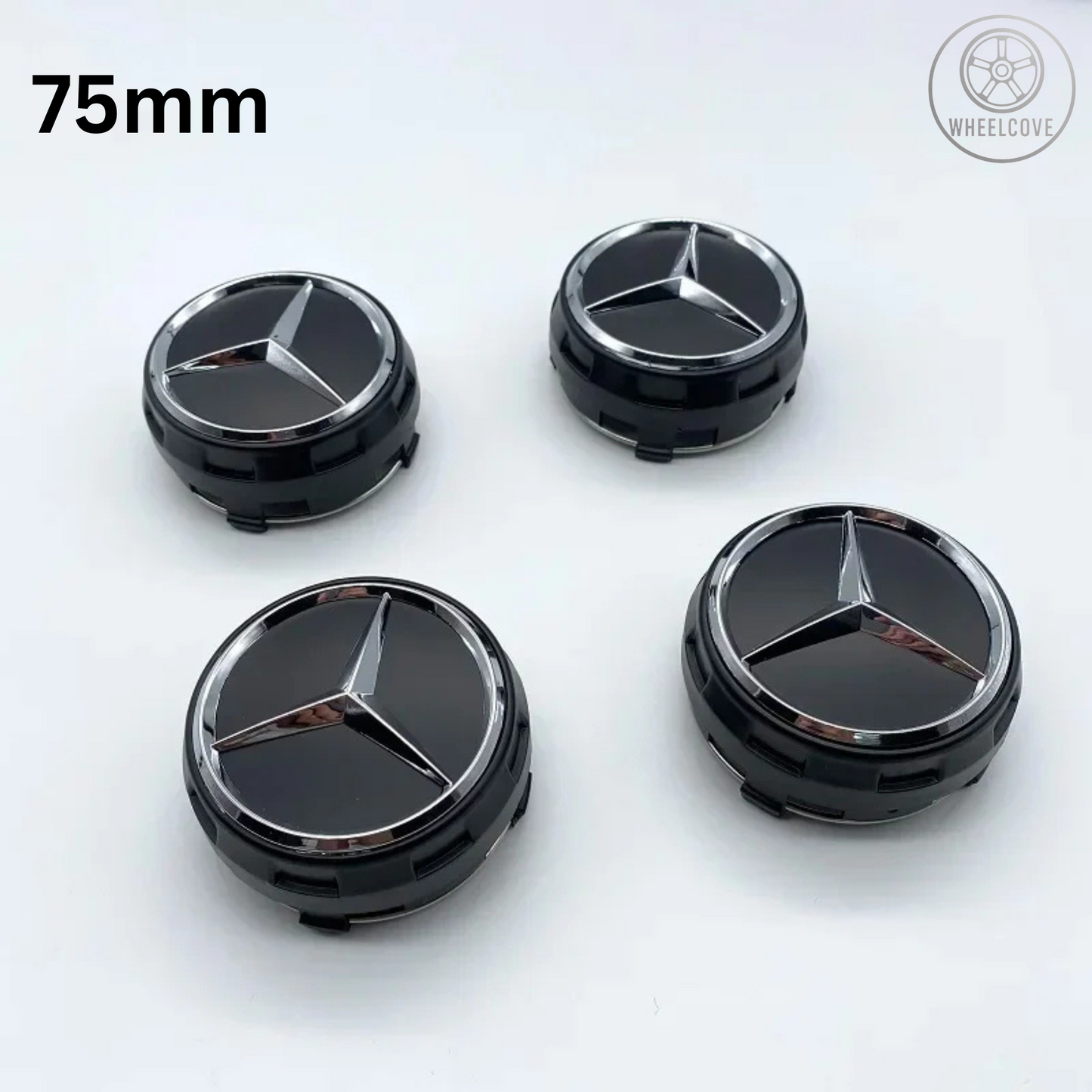 Mercedes Benz Wheel Centre Caps 75mm Black