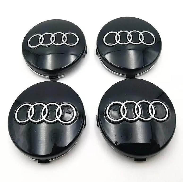 Audi Centre Caps 60mm Black – Set of 4 on Display