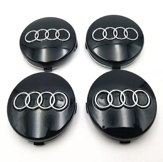 Audi Centre Caps 60mm Black – Set of 4 on Display