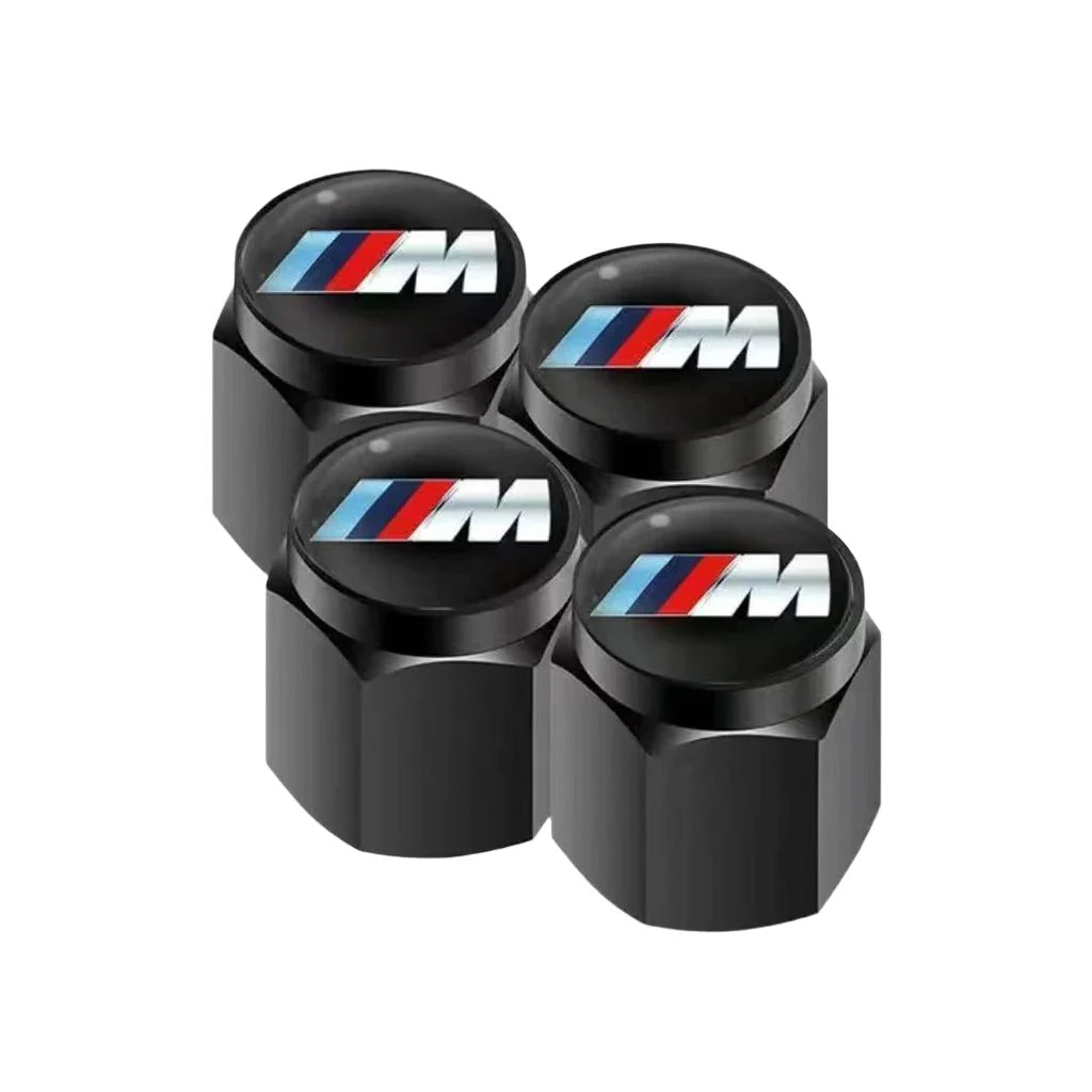 BMW M Sport black valve caps – tyre air dust covers set