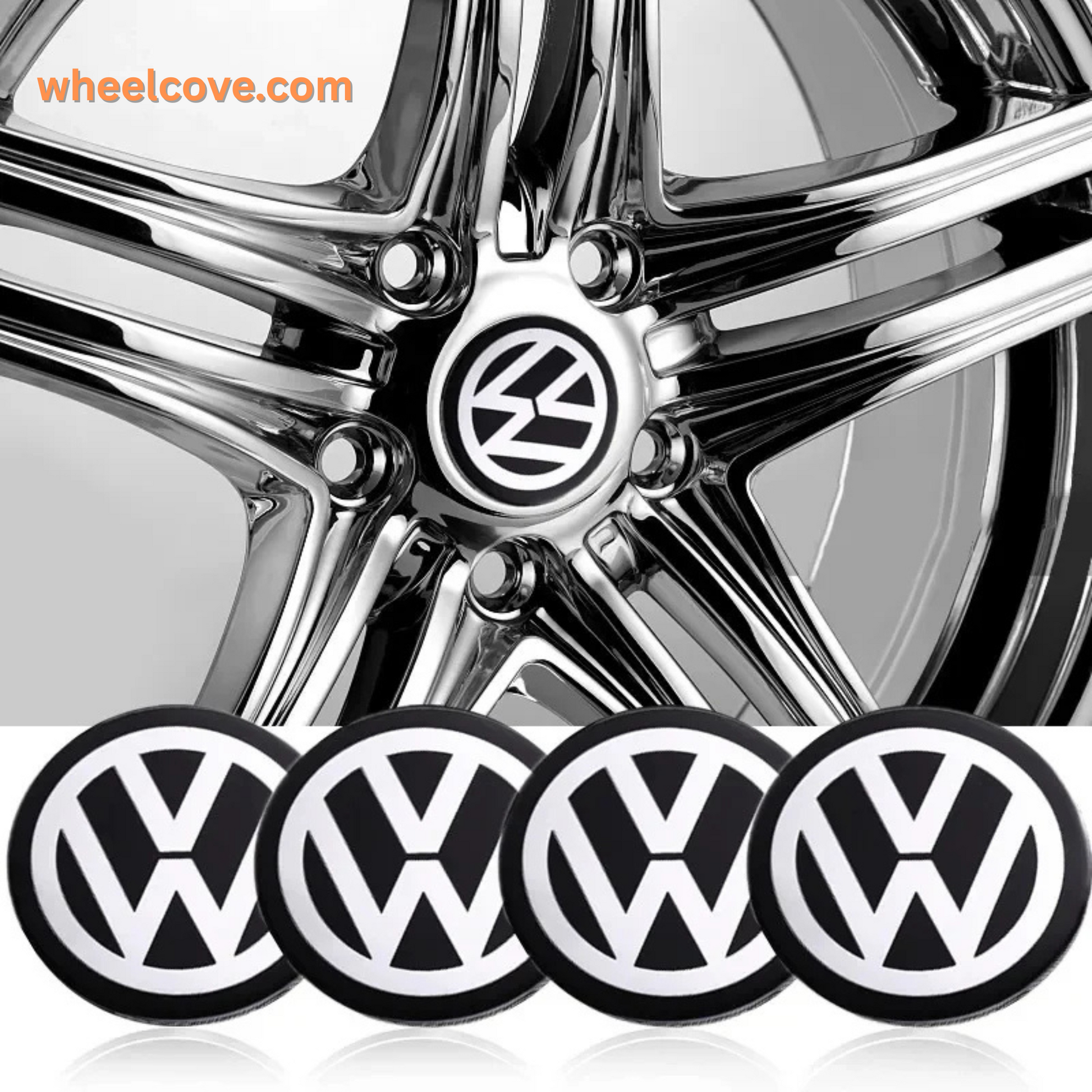 Volkswagen Wheel Caps 65mm Silver 